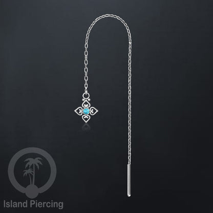 Anting Rantai Ear Threader Stainless warna silver variasi batu anyak model dan warna