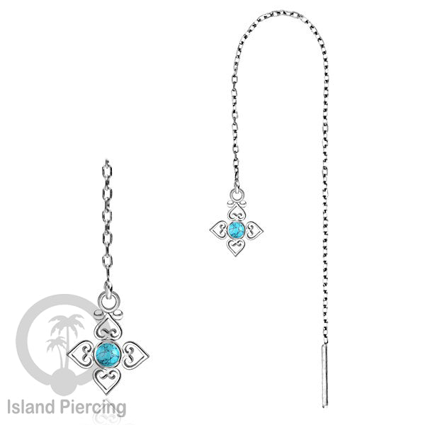 Anting Rantai Ear Threader Stainless warna silver variasi batu anyak model dan warna