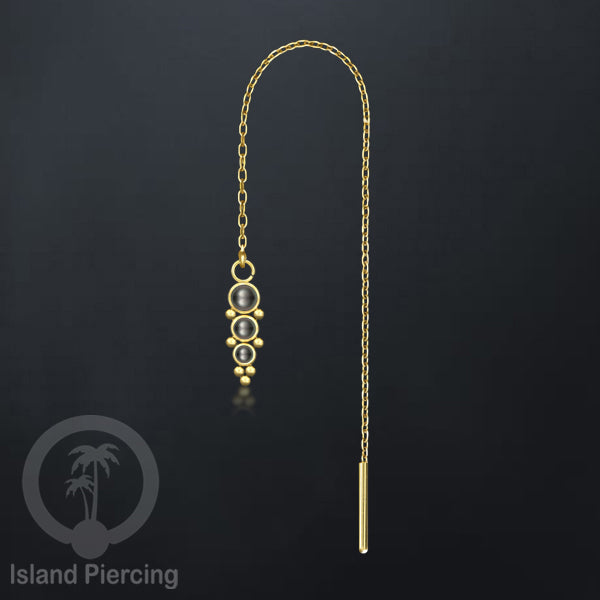 Anting Rantai Ear Threader Stainless warna gold dengan batu banyak variasi model dan warna