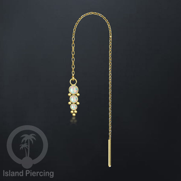 Anting Rantai Ear Threader Stainless warna gold dengan batu banyak variasi model dan warna