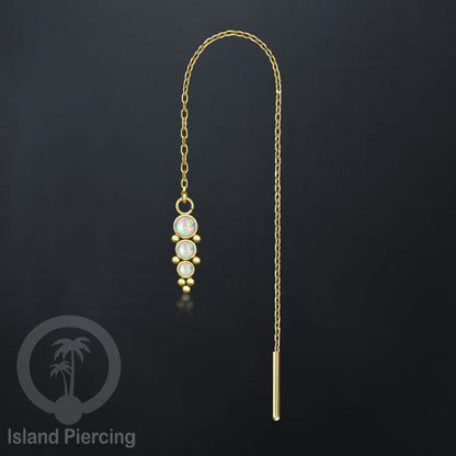 Anting Rantai Ear Threader Stainless warna gold dengan batu banyak variasi model dan warna