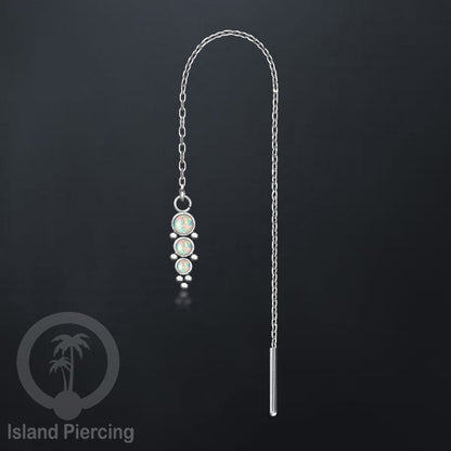 Anting Rantai Ear Threader Stainless warna silver variasi batu anyak model dan warna