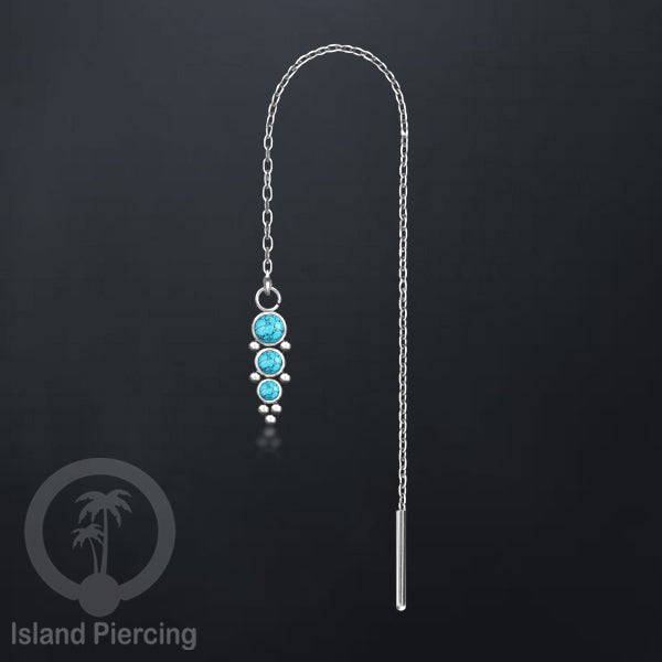 Anting Rantai Ear Threader Stainless warna silver variasi batu anyak model dan warna