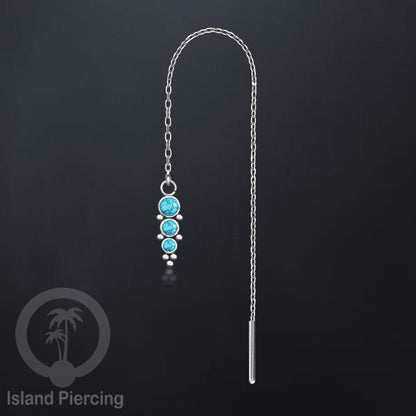 Anting Rantai Ear Threader Stainless warna silver variasi batu anyak model dan warna
