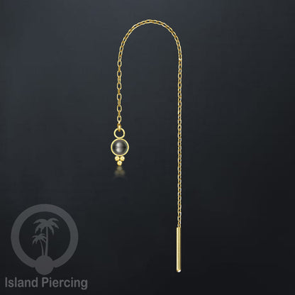 Anting Rantai Ear Threader Stainless warna gold dengan batu banyak variasi model dan warna