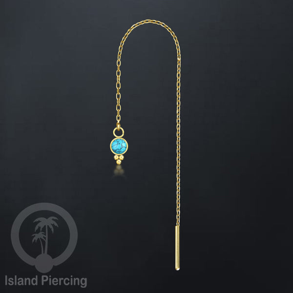 Anting Rantai Ear Threader Stainless warna gold dengan batu banyak variasi model dan warna