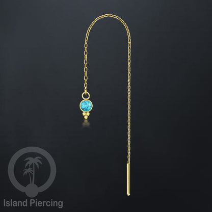 Anting Rantai Ear Threader Stainless warna gold dengan batu banyak variasi model dan warna