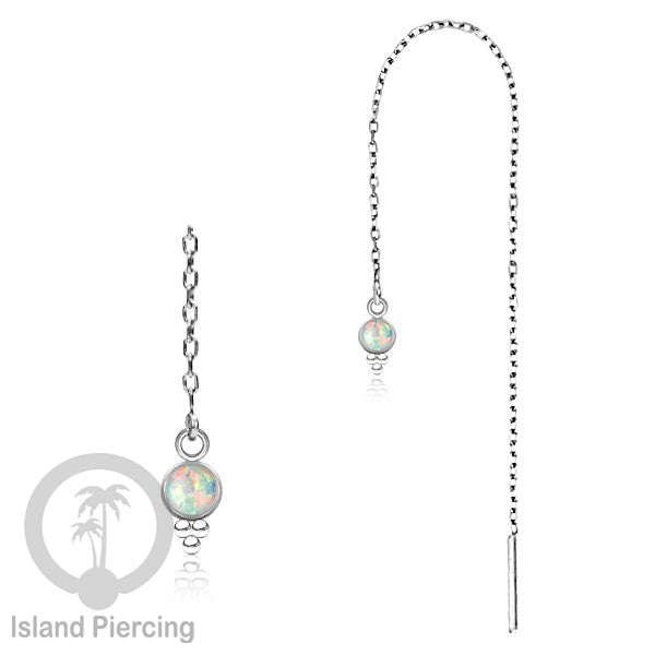 Anting Rantai Ear Threader Stainless warna silver variasi batu anyak model dan warna