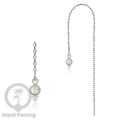 Anting Rantai Ear Threader Stainless warna silver variasi batu anyak model dan warna