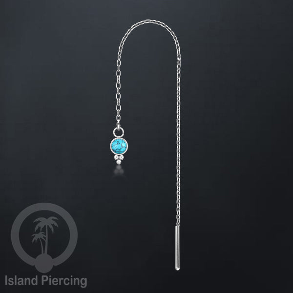 Anting Rantai Ear Threader Stainless warna silver variasi batu anyak model dan warna