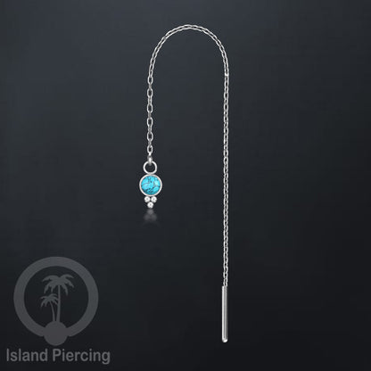 Anting Rantai Ear Threader Stainless warna silver variasi batu anyak model dan warna