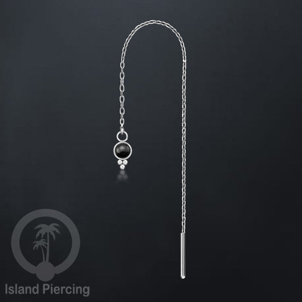 Anting Rantai Ear Threader Stainless warna silver variasi batu anyak model dan warna