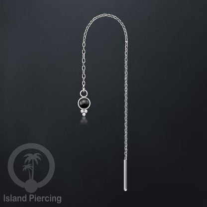 Anting Rantai Ear Threader Stainless warna silver variasi batu anyak model dan warna
