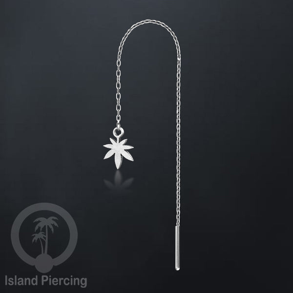 Anting Rantai Ear Threader Stainless warna silver motif Bintang, Love Heart, Lotus, Peace, Flower of Life...