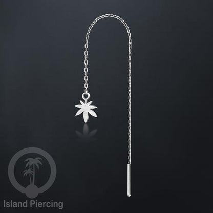 Anting Rantai Ear Threader Stainless warna silver motif Bintang, Love Heart, Lotus, Peace, Flower of Life...
