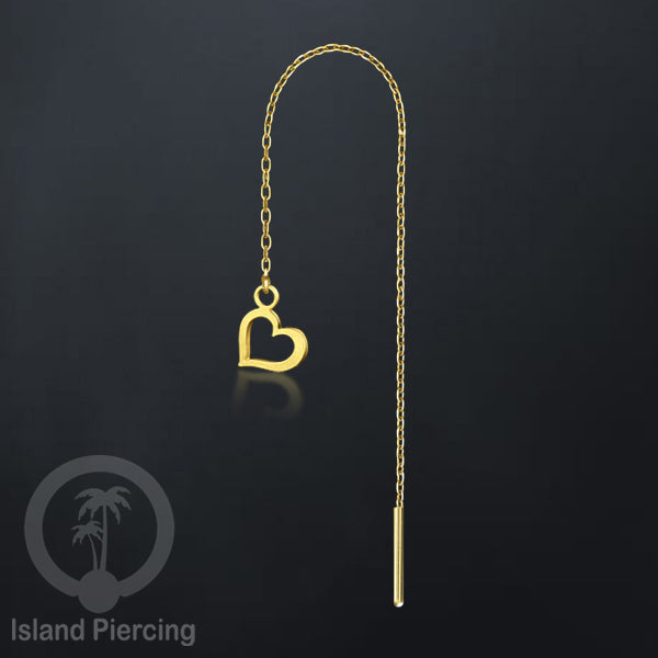 Anting Rantai Ear Threader Stainless warna gold motif Bintang, Love Heart, Lotus, Peace, Flower of Life...