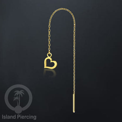 Anting Rantai Ear Threader Stainless warna gold motif Bintang, Love Heart, Lotus, Peace, Flower of Life...