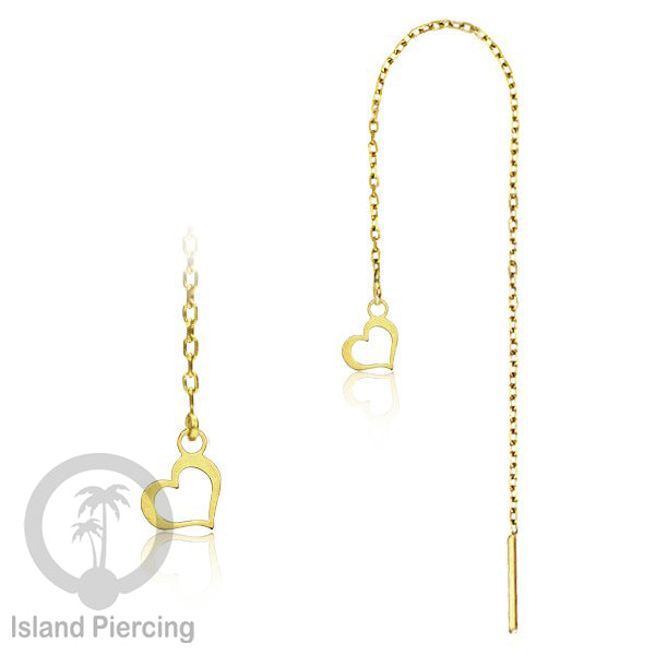 Anting Rantai Ear Threader Stainless warna gold motif Bintang, Love Heart, Lotus, Peace, Flower of Life...