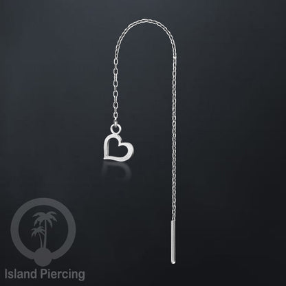 Anting Rantai Ear Threader Stainless warna silver motif Bintang, Love Heart, Lotus, Peace, Flower of Life...