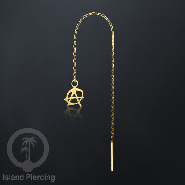 Anting Rantai Ear Threader Stainless warna gold motif Bintang, Love Heart, Lotus, Peace, Flower of Life...