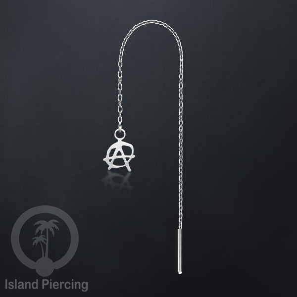 Anting Rantai Ear Threader Stainless warna silver motif Bintang, Love Heart, Lotus, Peace, Flower of Life...