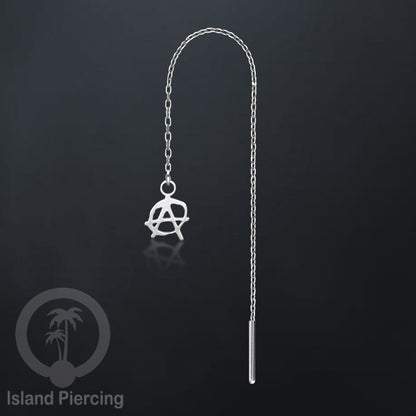 Anting Rantai Ear Threader Stainless warna silver motif Bintang, Love Heart, Lotus, Peace, Flower of Life...