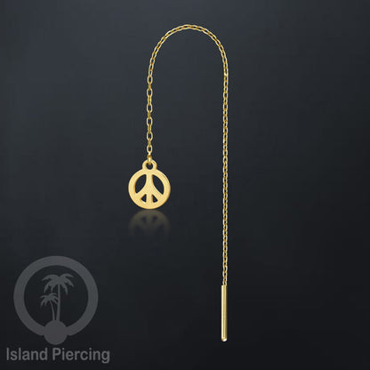 Anting Rantai Ear Threader Stainless warna gold motif Bintang, Love Heart, Lotus, Peace, Flower of Life...