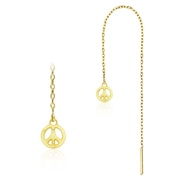 Anting Rantai Ear Threader Stainless warna gold motif Bintang, Love Heart, Lotus, Peace, Flower of Life...