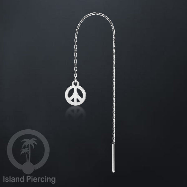 Anting Rantai Ear Threader Stainless warna silver motif Bintang, Love Heart, Lotus, Peace, Flower of Life...