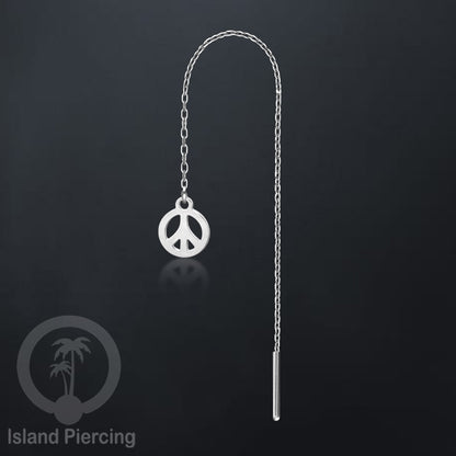 Anting Rantai Ear Threader Stainless warna silver motif Bintang, Love Heart, Lotus, Peace, Flower of Life...