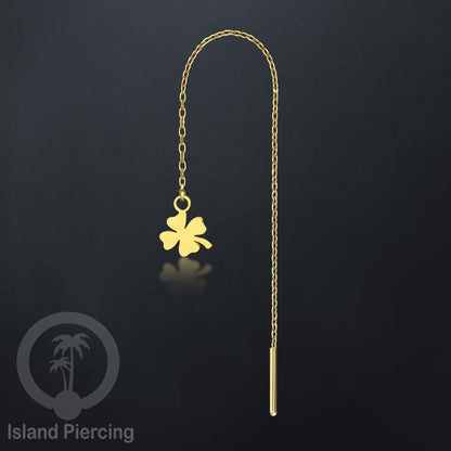 Anting Rantai Ear Threader Stainless warna gold motif Bintang, Love Heart, Lotus, Peace, Flower of Life...