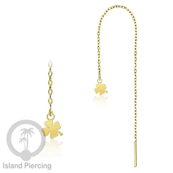 Anting Rantai Ear Threader Stainless warna gold motif Bintang, Love Heart, Lotus, Peace, Flower of Life...