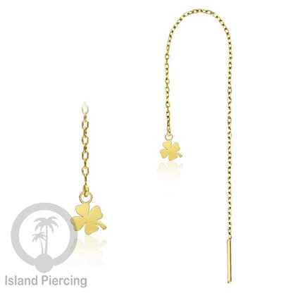 Anting Rantai Ear Threader Stainless warna gold motif Bintang, Love Heart, Lotus, Peace, Flower of Life...
