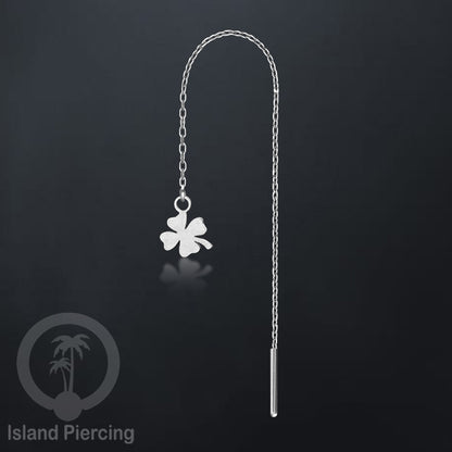 Anting Rantai Ear Threader Stainless warna silver motif Bintang, Love Heart, Lotus, Peace, Flower of Life...
