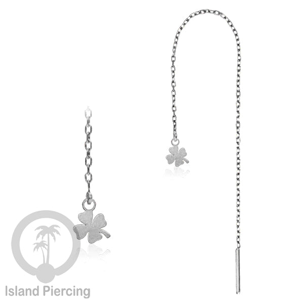 Anting Rantai Ear Threader Stainless warna silver motif Bintang, Love Heart, Lotus, Peace, Flower of Life...