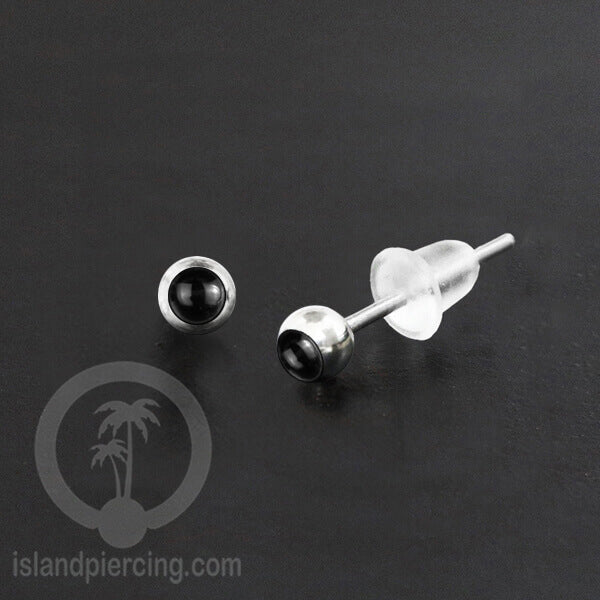 Anting Stud Stainless manis dekorasi Kerang Laut Paua warna Turquoise atau Epoxy hitam