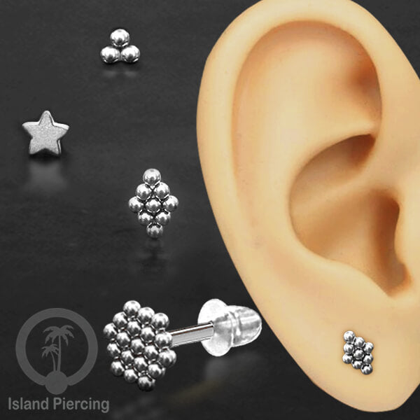 Anting Stud Stainless steel warna silver kualitas tinggi