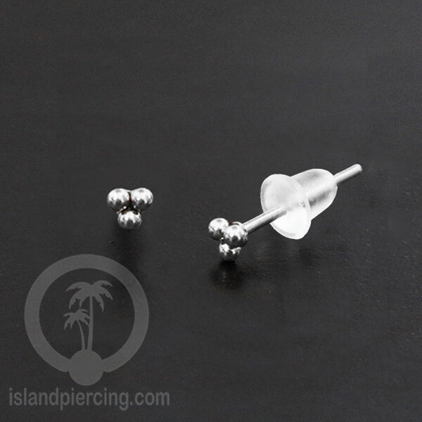 Anting Stud Stainless steel warna silver kualitas tinggi