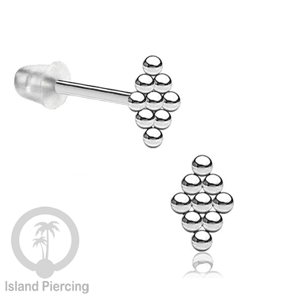 Anting Stud Stainless steel warna silver kualitas tinggi