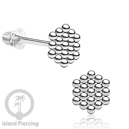 Anting Stud Stainless steel warna silver kualitas tinggi