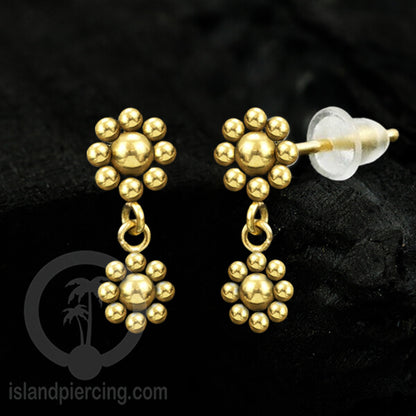 Anting Stud Stainless warna gold yang style hanger