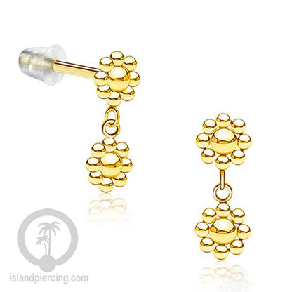 Anting Stud Stainless warna gold yang style hanger