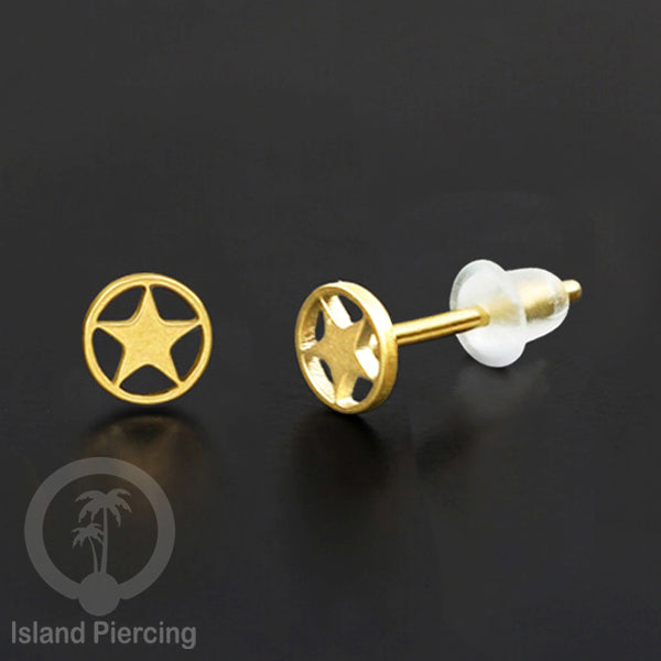 Anting Stud Stainless warna gold design yang cantik dengan banyak pilihan menarik
