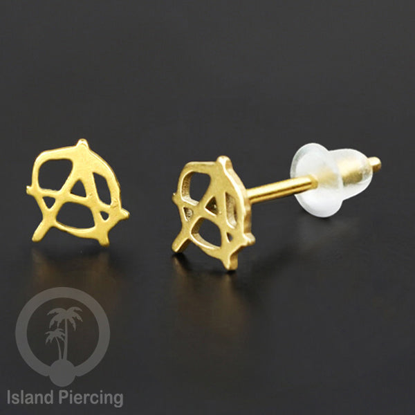 Anting Stud Stainless warna gold design yang cantik dengan banyak pilihan menarik