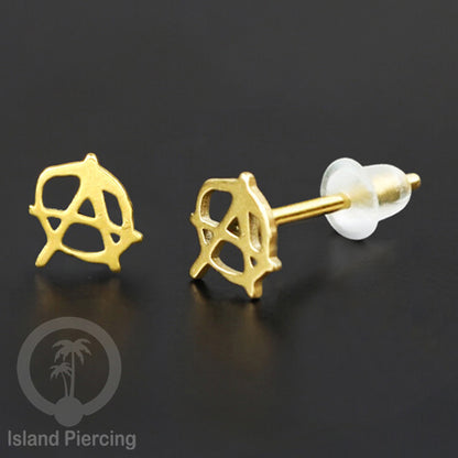 Anting Stud Stainless warna gold design yang cantik dengan banyak pilihan menarik