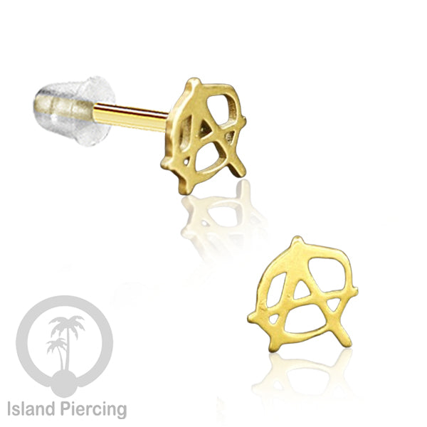 Anting Stud Stainless warna gold design yang cantik dengan banyak pilihan menarik