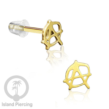 Anting Stud Stainless warna gold design yang cantik dengan banyak pilihan menarik