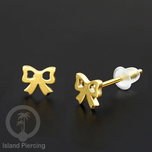 Anting Stud Stainless warna gold design yang cantik dengan banyak pilihan menarik
