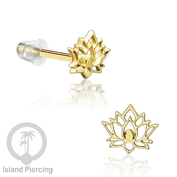 Anting Stud Stainless warna gold design yang cantik dengan banyak pilihan menarik