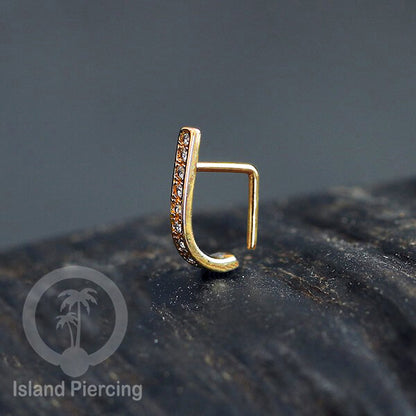 Nose Piercing Jewelry Perhiasan Hidung Nose Screw warna silver &amp; gold